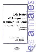 Dix textes d'Aragon sur Romain Rolland