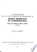 Documentation analytique de l'Institut des fruits et agrumes coloniaux