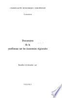 Documents de la conférence sur les économies régionales [tenue à] Bruxelles, 6 - 8 décembre 1961