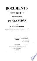 Documents historiques sur la province de Gévaudan