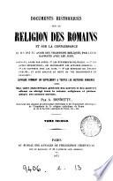 Documents historiques sur la religion des Romains