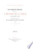 ...Documents inédits relatifs à l'histoire de la Grèce