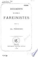 Documents pour l'histoire des Fareinistes