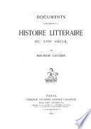 Documents pour servir à l'histoire littéraire du XVIIe siècle