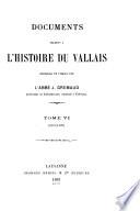 Documents relatifs à l'histoire du Vallais