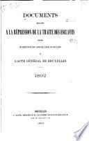 Documents relatifs à la répression de la traite des esclaves