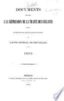 Documents relatifs à la répression de la traite des esclaves