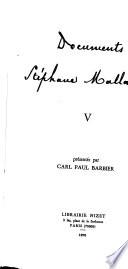 Documents Stéphane Mallarmé