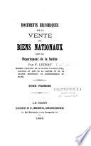 Documents sur la vente des biens nationaux dans le département de la Sarthe