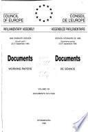 Documents, Working Papers - Council of Europe, Parliamentary Assembly