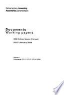Documents, Working Papers - Council of Europe, Parliamentary Assembly