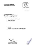 Documents, Working Papers - Council of Europe, Parliamentary Assembly
