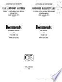 Documents, working papers - Council of Europe, Parliamentary Assembly