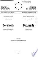 Documents, Working Papers - Council of Europe, Parliamentary Assembly