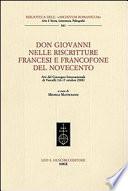 Don Giovanni nelle riscritture francesi e francofone del Novecento