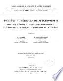 Données numériques de spectroscopie