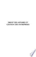 Droit des affaires et gestion des entreprises