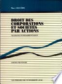 Droit Des Corporations Et Des Societes Par Actions