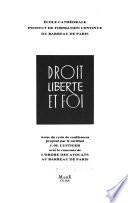 Droit, liberte et foi