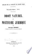 Droit naturel et positivisme juridique