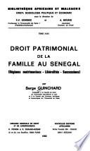 Droit patrimonial de la famille au Sénégal