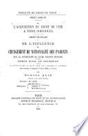 Droit romain:- De l'acquisition du droit de cité à titre individuel