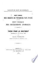 Droit romain:- Des droits du vendeur non payé