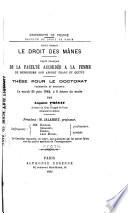 Droit romain: Le droit des mânes