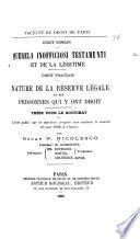 Droit romain:- Querela inofficiosi testamenti et de la légitime