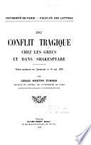 Du conflit tragique chez les Grecs et dans Shakespeare