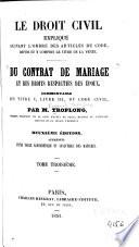 Du contrat de mariage et des droits respectifs des époux