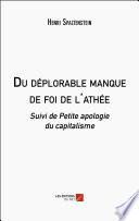 Du déplorable manque de foi de l'athée