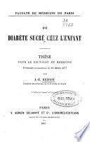 Du diabète sucré chez l'enfant