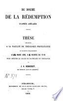 Du dogme de la rédemption d'après Abélard