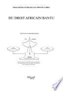 Du droit africain bantu