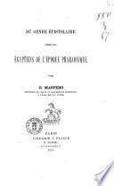 Du genre épistolaire chez les anciens Égyptiens
