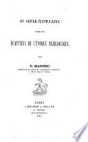Du genre épistolaire chez les Égyptiens de l'époque pharaonique