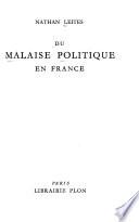 Du malaise politique en France