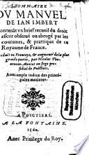Du manuel ¬de ¬Jan ¬Imbert