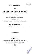 Du mariage des prêtres catholiques suivant la proposition de M. Portalis