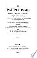 Du Paupérisme, ce qu'il était dans l'antiquité, ce qu'il est de nos jours