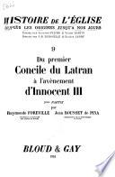 Du primier Concile du Latran à l'avènement d'Innocent III (1121-1198)