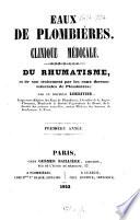 Du Rhumatisme et de son traitement par les eaux thermominérales de Plombières