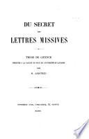 Du secret des lettres missives