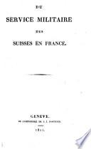 Du service militaire des Suisses en France