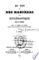 Du ton et des manières d'un ecclésiastique dans le monde