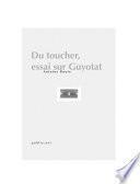 Du toucher, essai sur Guyotat