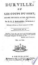 Durville, ou les coups du sort, drame en deux actes, en prose