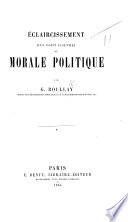 Éclaircissement d'un point essentiel de morale politique
