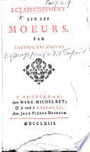 Éclaircissement sur les moeurs. Par l'auteur des Moeurs [F. V. Toussaint].